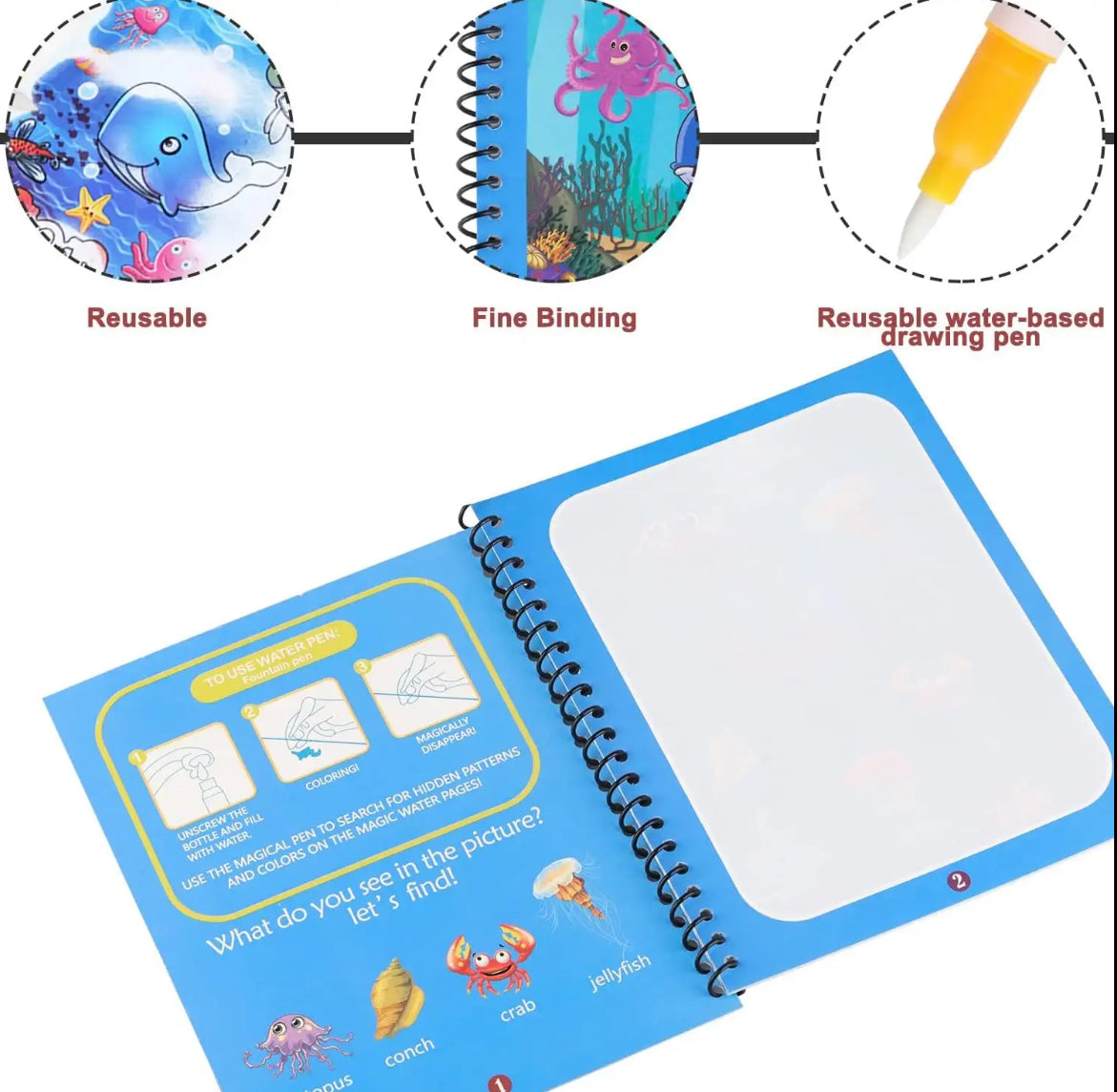 Children's Magical Water Coloring Book - Creative Imagination Educational Toy for Kids