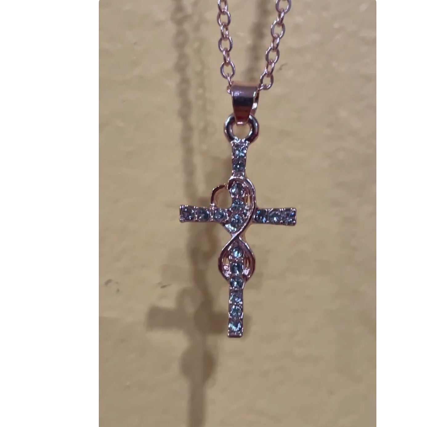 Diamond Accented Cross Pendant Necklace in Gold & Rose Gold - Elegant Faith-Inspired Jewelry