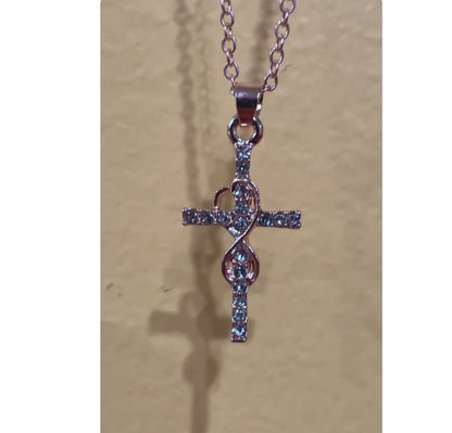 Diamond Accented Cross Pendant Necklace in Gold & Rose Gold - Elegant Faith-Inspired Jewelry