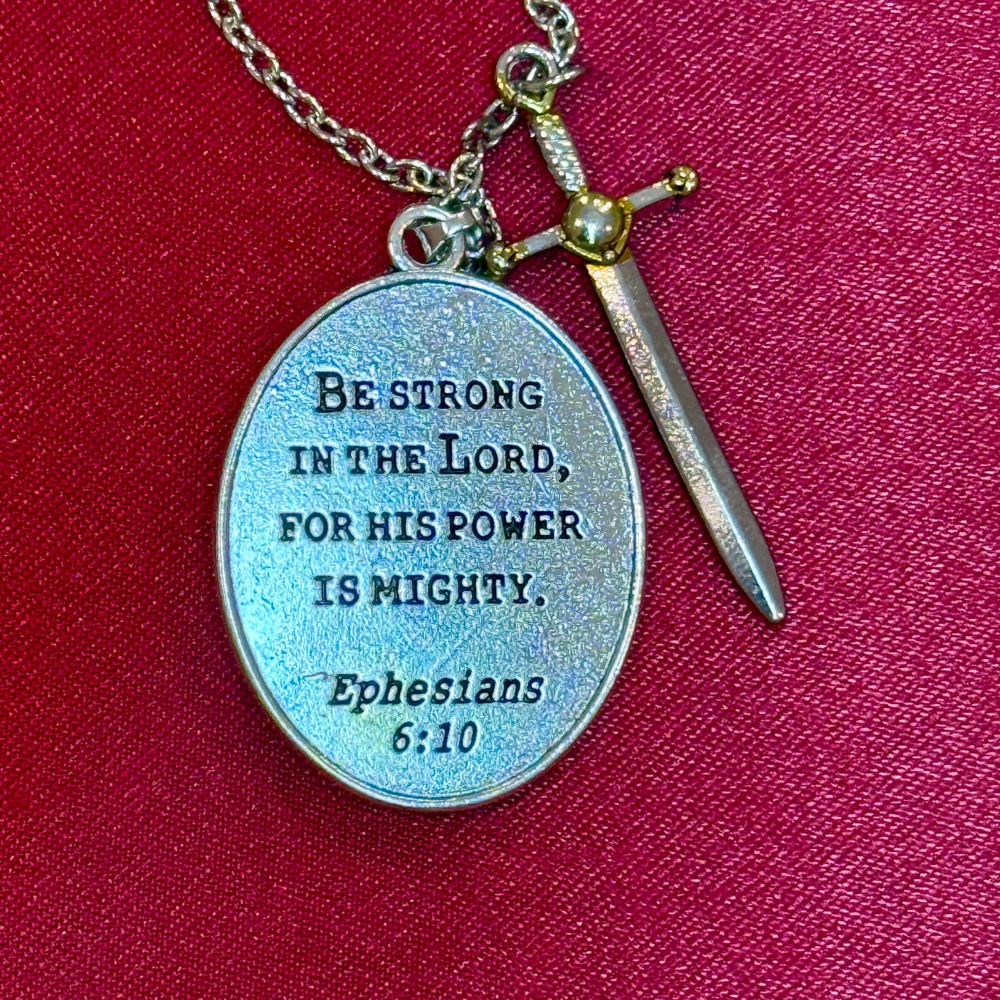 St. Michael Protection Shield Necklace – Guardian Angel Faith Pendant with Sword