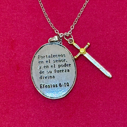St. Michael Protection Shield Necklace – Guardian Angel Faith Pendant with Sword