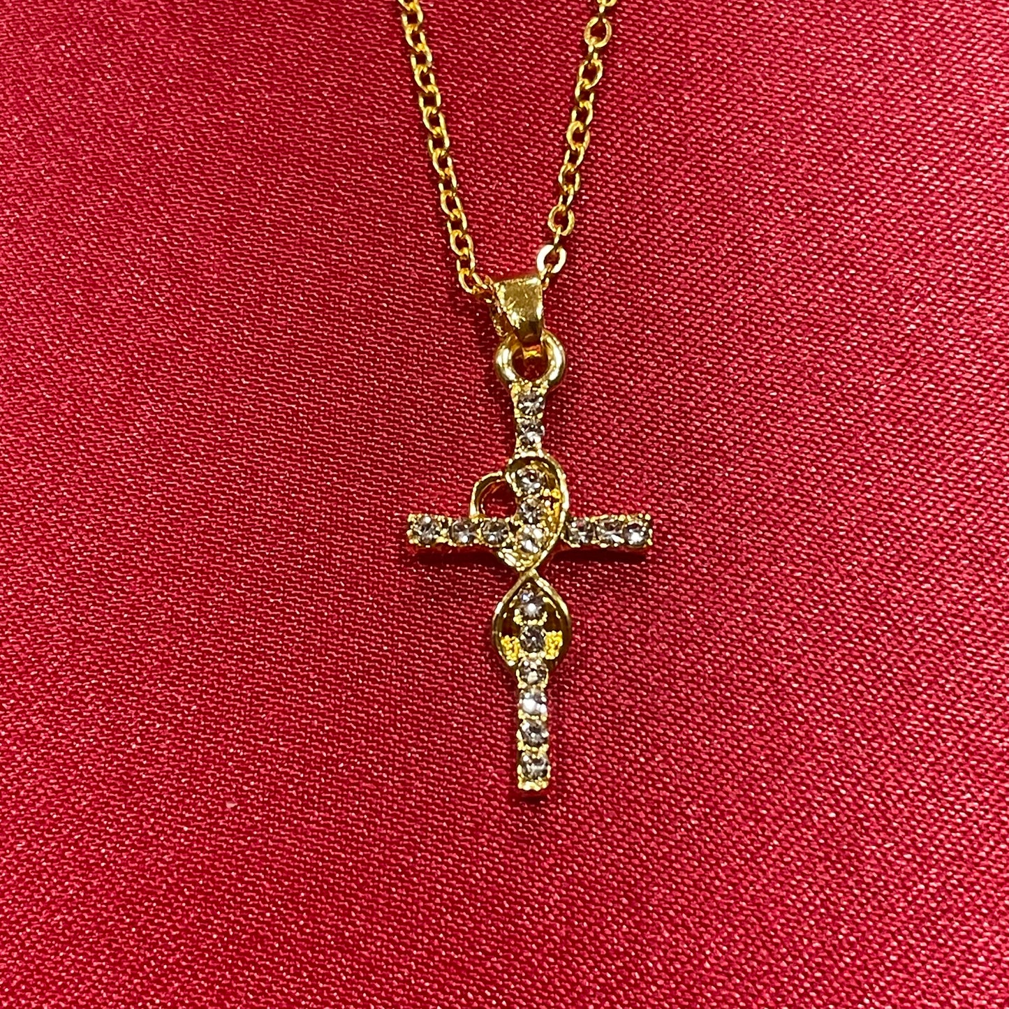 Diamond Accented Cross Pendant Necklace in Gold & Rose Gold - Elegant Faith-Inspired Jewelry